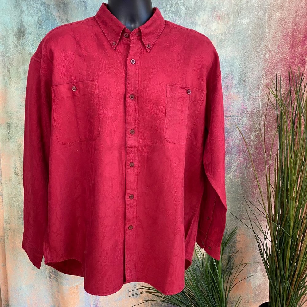 NWOT📌Whipper In Red Long Button Down Collar Shirt
